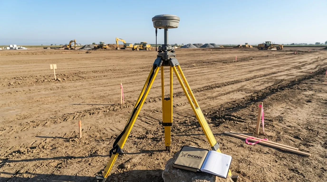 Equipamento topográfico GNSS em campo influenciando aerofotogrametria preço por hectare.