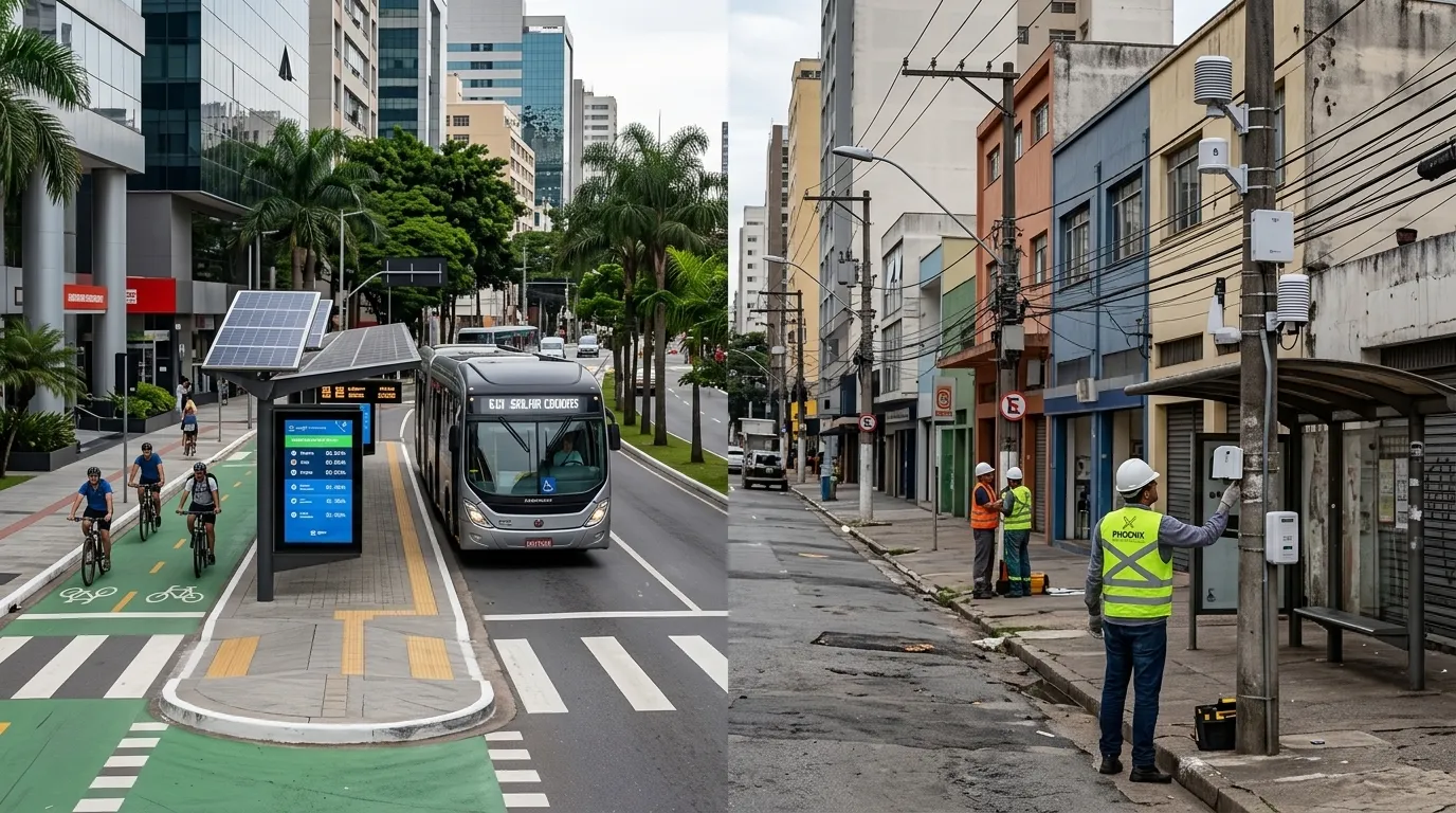 Infraestrutura urbana brasileira demonstrando o que sao cidades inteligentes e desafios de gestao