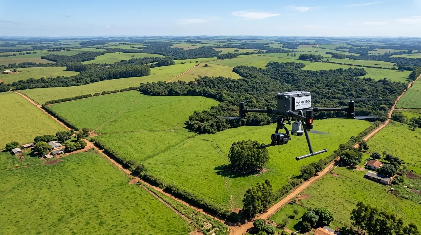 Mapeamento aéreo de limites rurais para adequação à lei do georreferenciamento no Brasil.