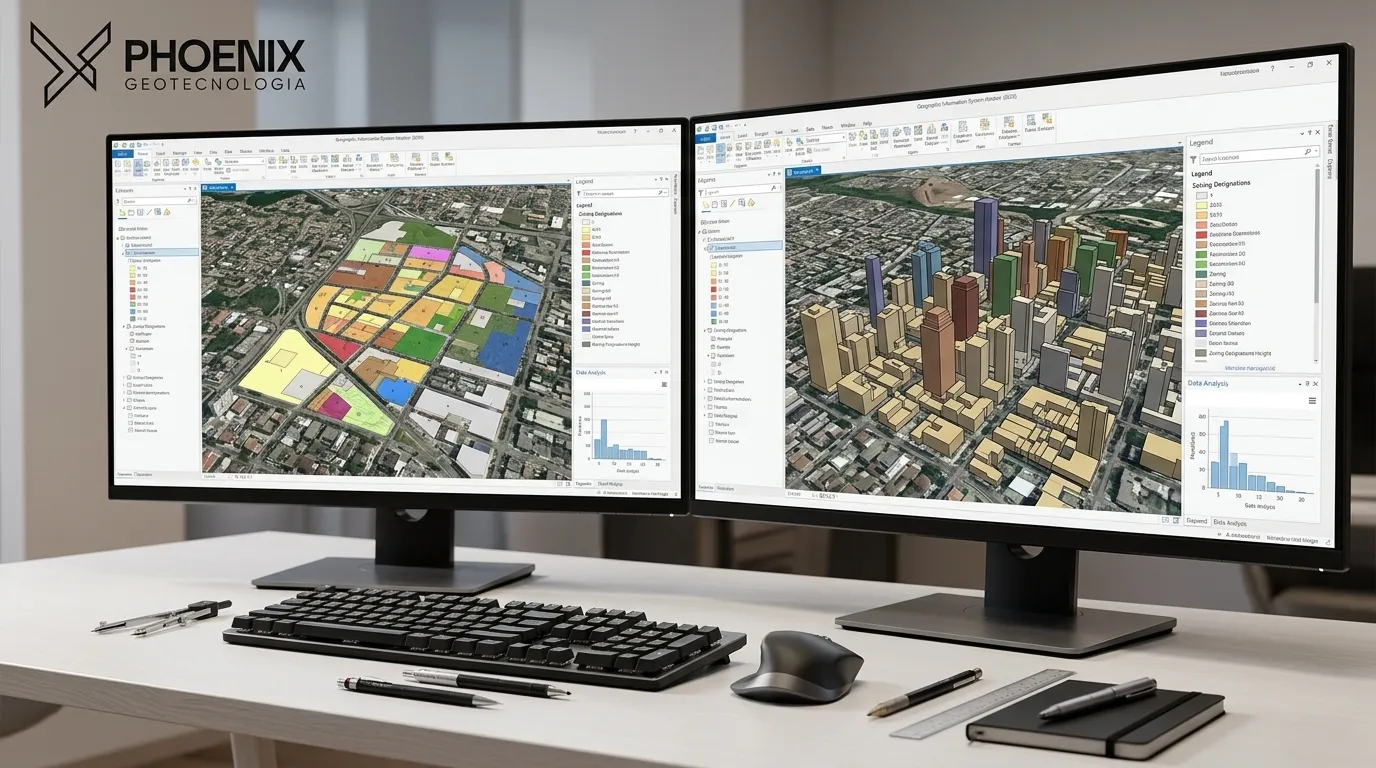 Telas com software GIS aplicadas na elaboração do plano diretor municipal sustentável.